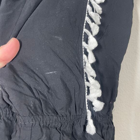 Sofia by Vix Medium Jodie Sheath Dress Swim Cover Up Black Pom Spaghetti Straps - Picture 6 of 9